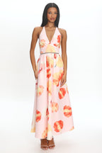 Ellin Tied Back Halter Maxi Dress Light Pink