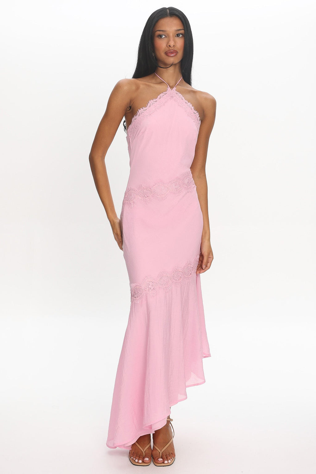 Zerina Halter Maxi Dress Pink