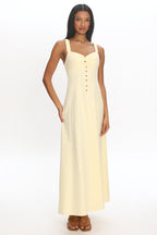 Day Off Ruched Strap Maxi Dress Baby Yellow