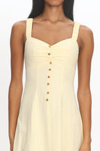 Day Off Ruched Strap Maxi Dress Baby Yellow