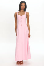 Petrichor Ruched Bust Maxi Dress Light Pink