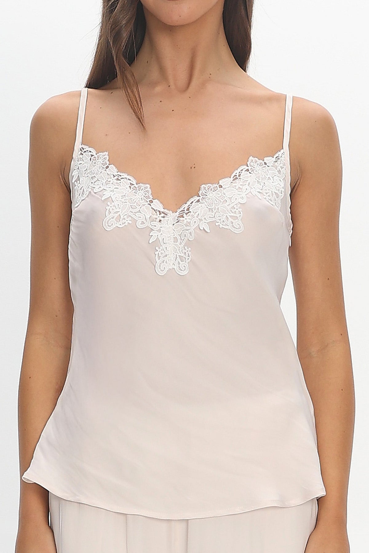 Insight Lace Trim Cami Top Cream