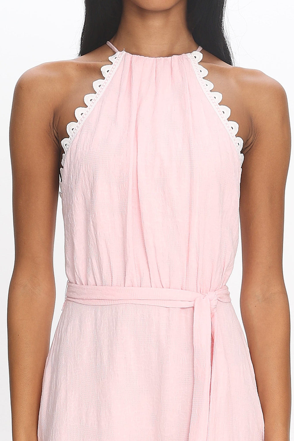 Promise Keeper Crochet Trim Maxi Dress Blush Pink