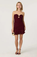 Lbruh Salena Strapless Ruched Mini Dress