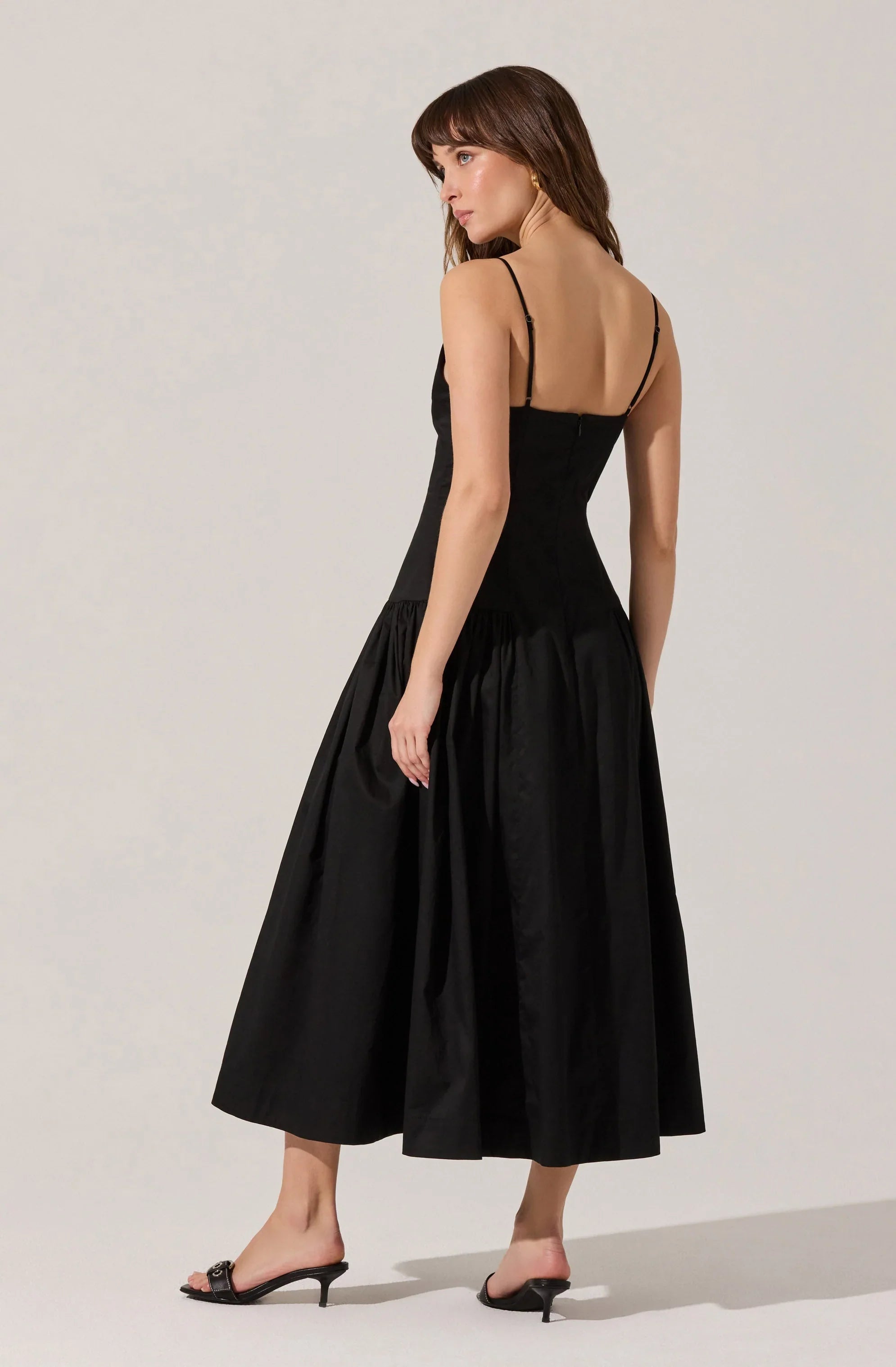 Lbruh High Square Neck Midi Dress