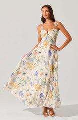 Lbruh Emese Floral Pleated Maxi Dress