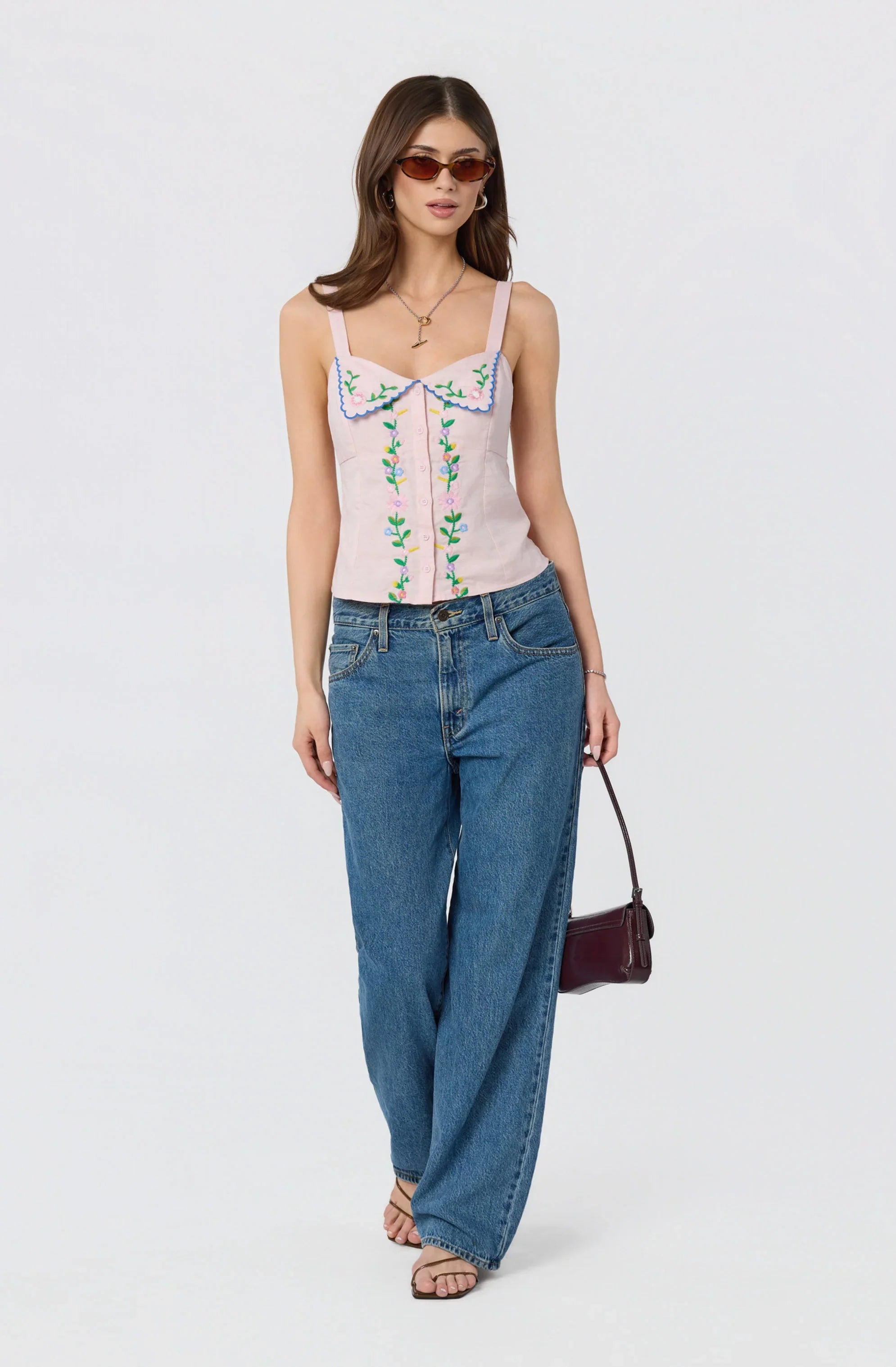 Inixyf Shaya Floral Embroidered Top
