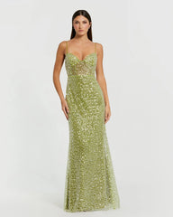 Embellished Bustier Column Gown