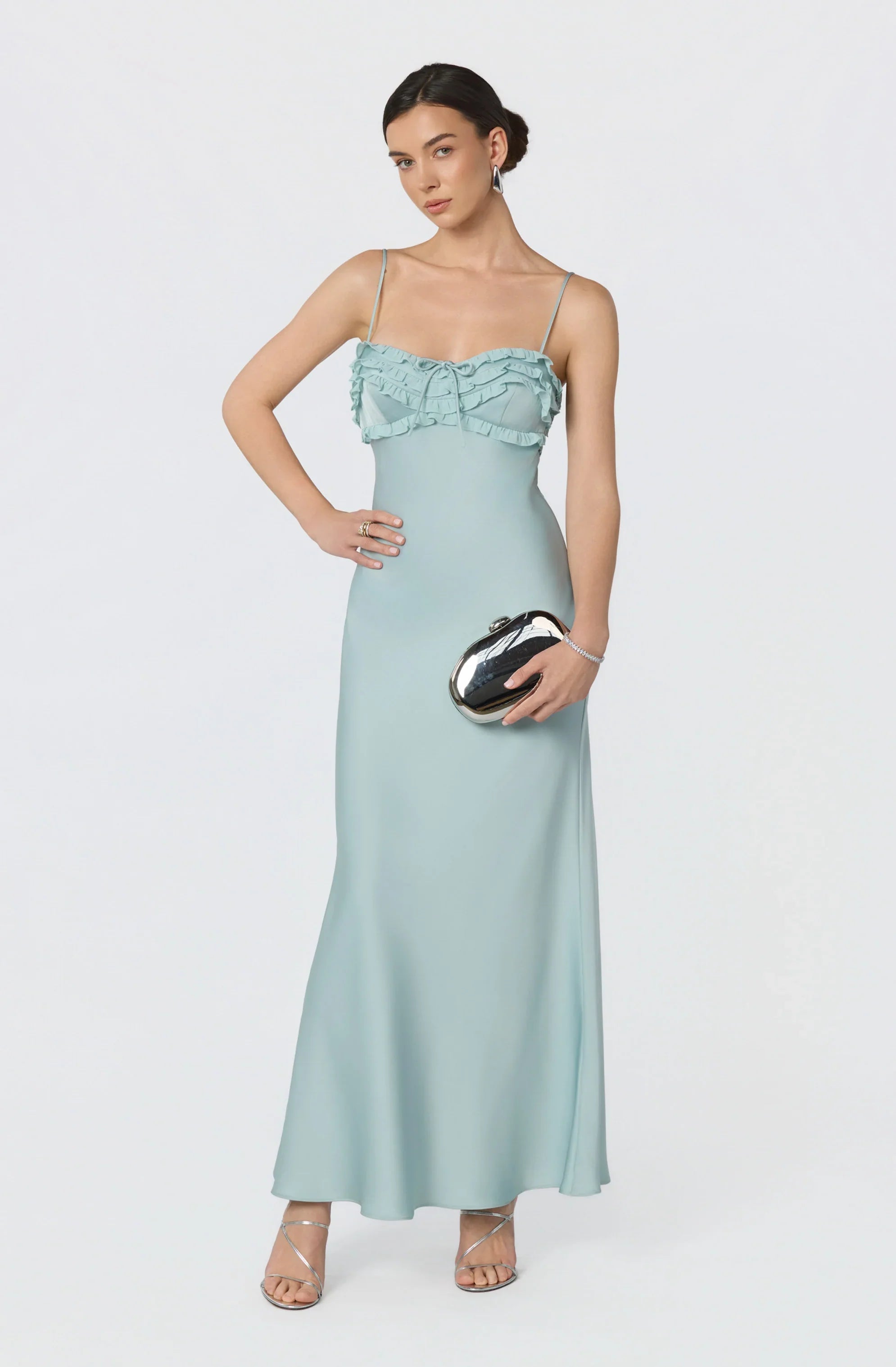 Inixyf Jade Ruffle Trim Maxi Dress