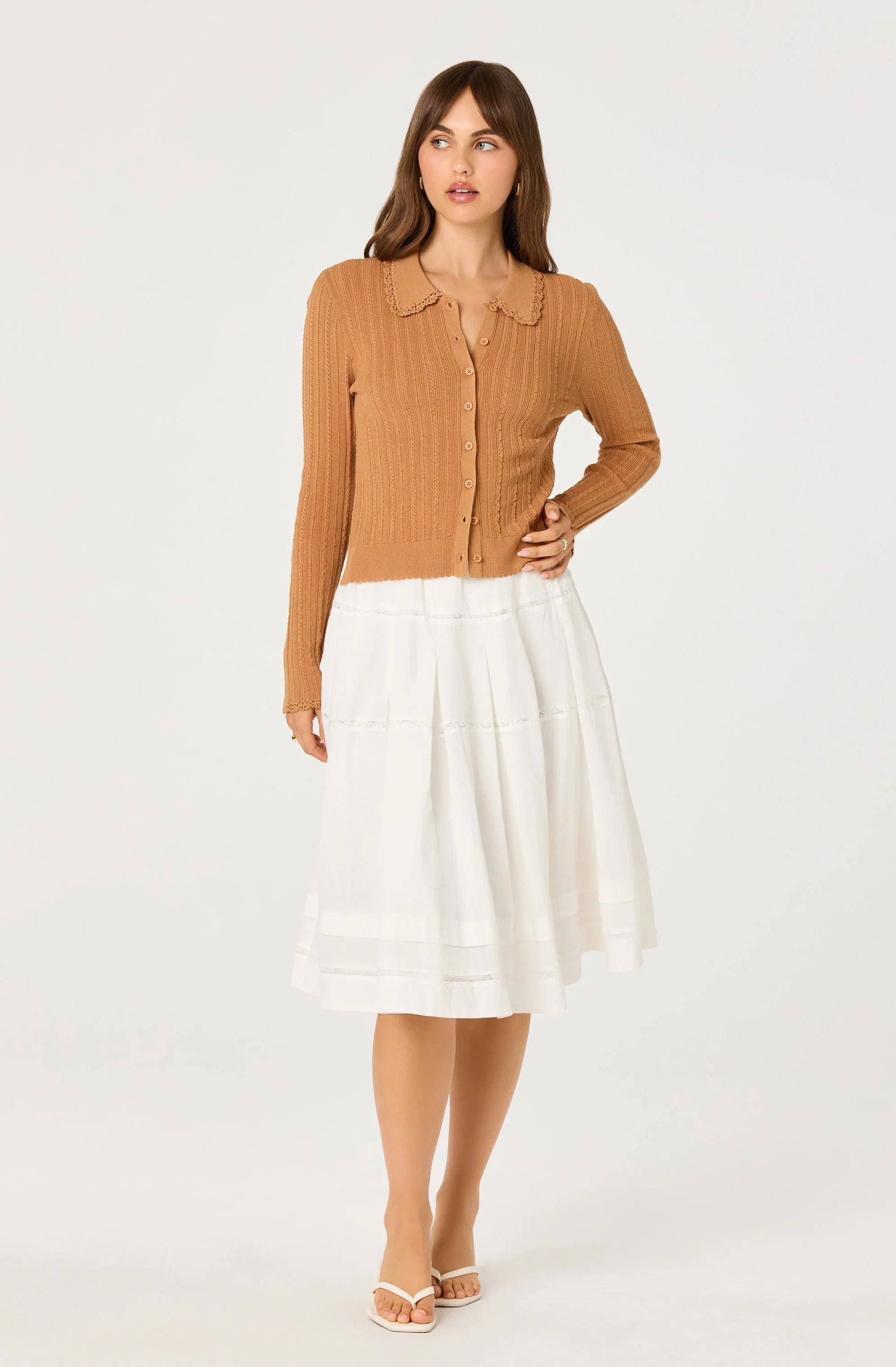 Inixyf Kristen Pointelle Collar Cardigan