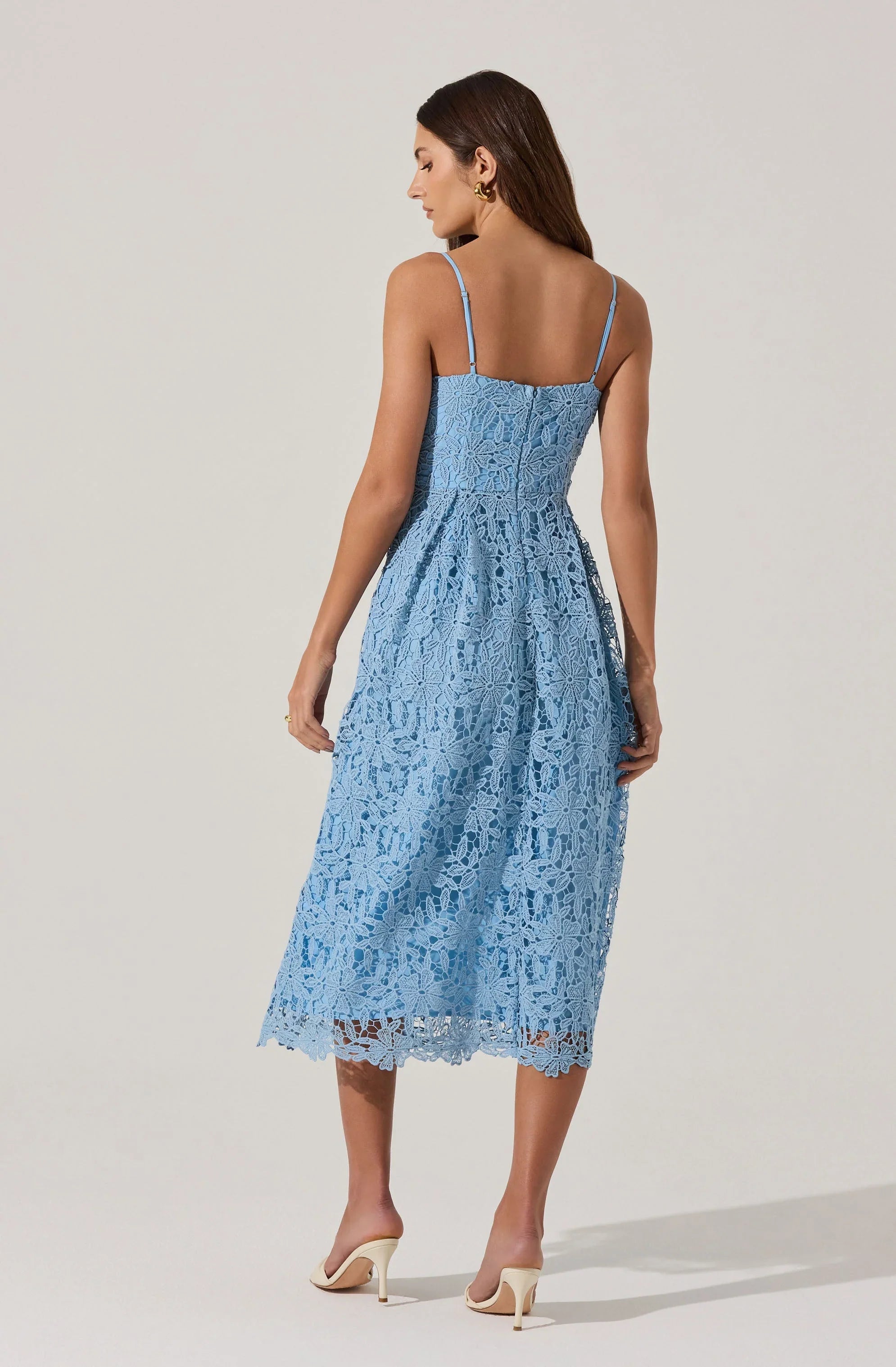 Lbruh Floral Lace Midi Dress