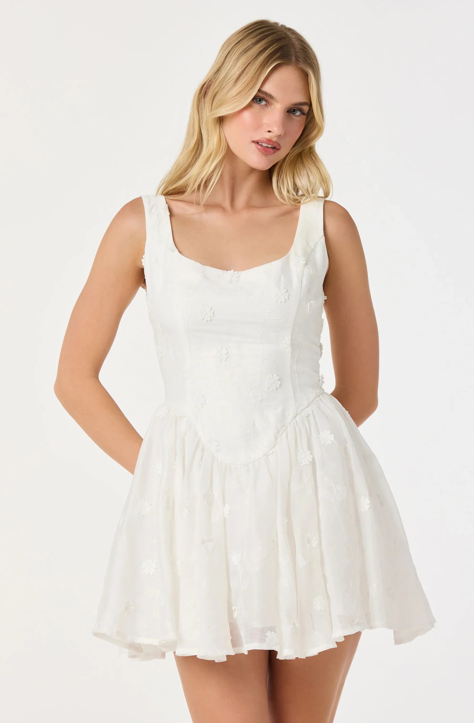 Inixyf Reina Embroidered Floral Mini Dress