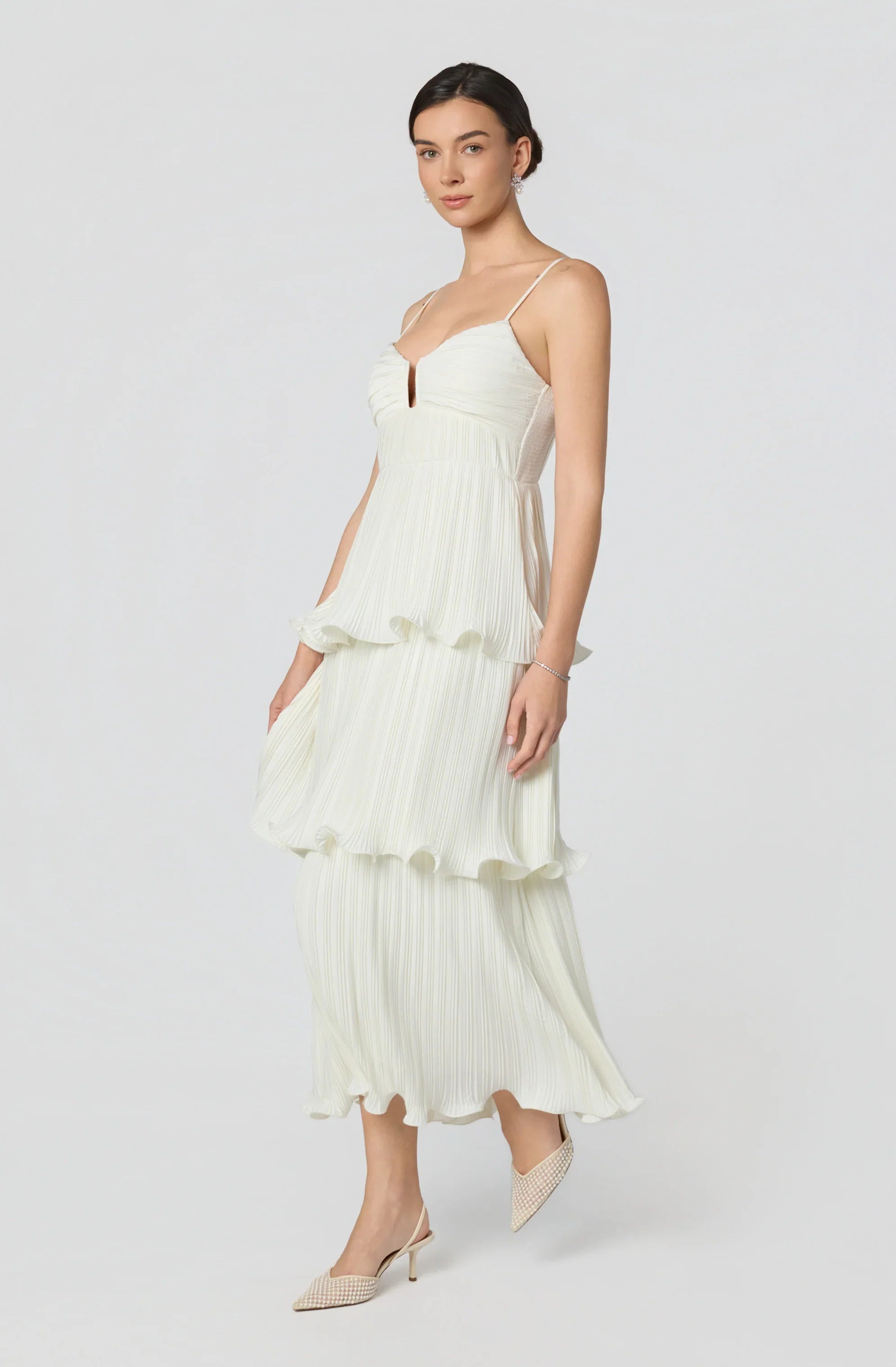 Inixyf Lupin Pleated Tiered Maxi Dress