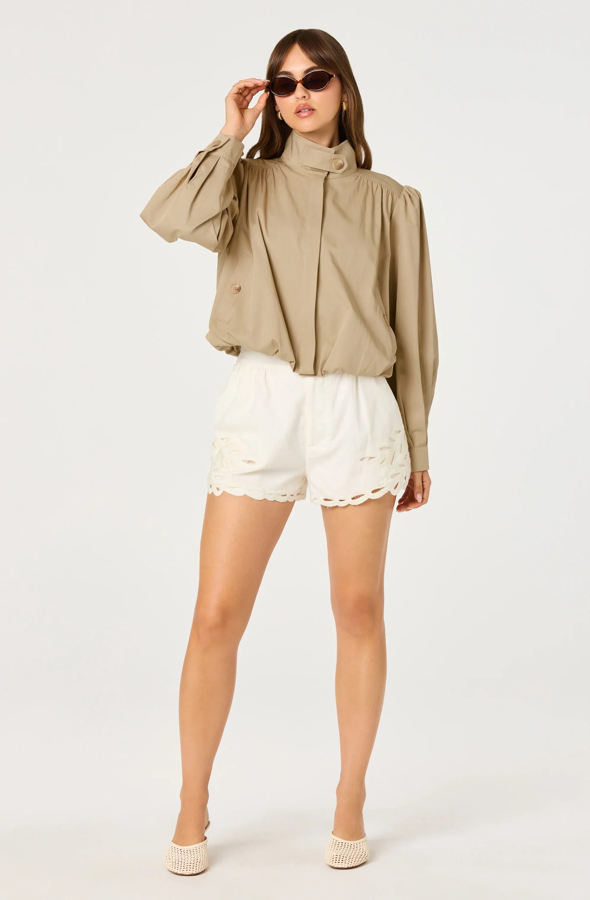 Inixyf Estero Gathered Sleeve Bomber Jacket