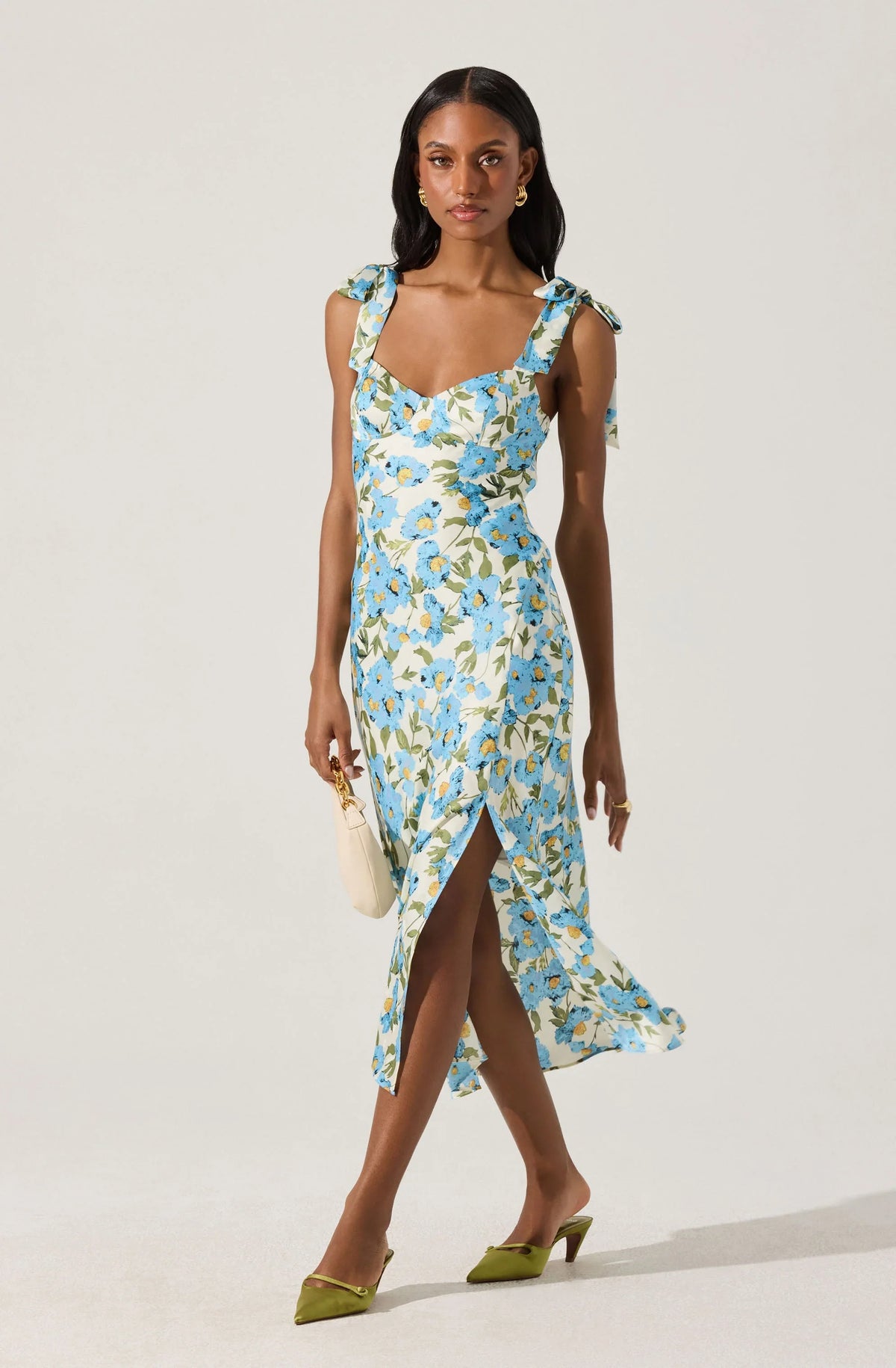 Lbruh Sweetheart Bow Strap Midi Dress
