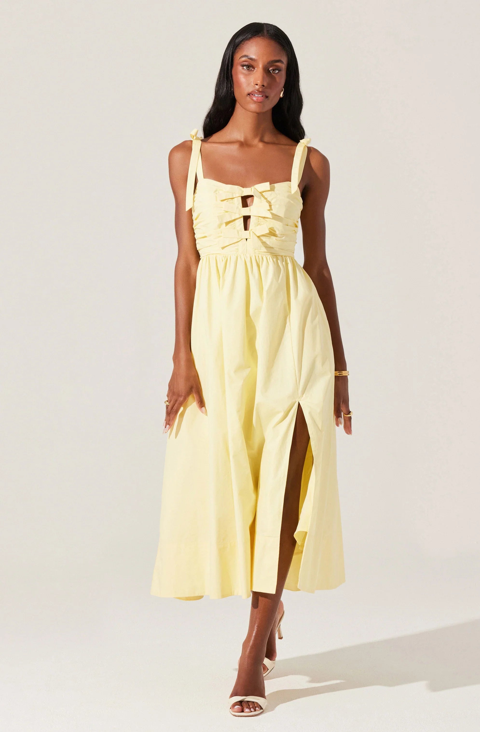 Lbruh Helia Bow Front Midi Dress