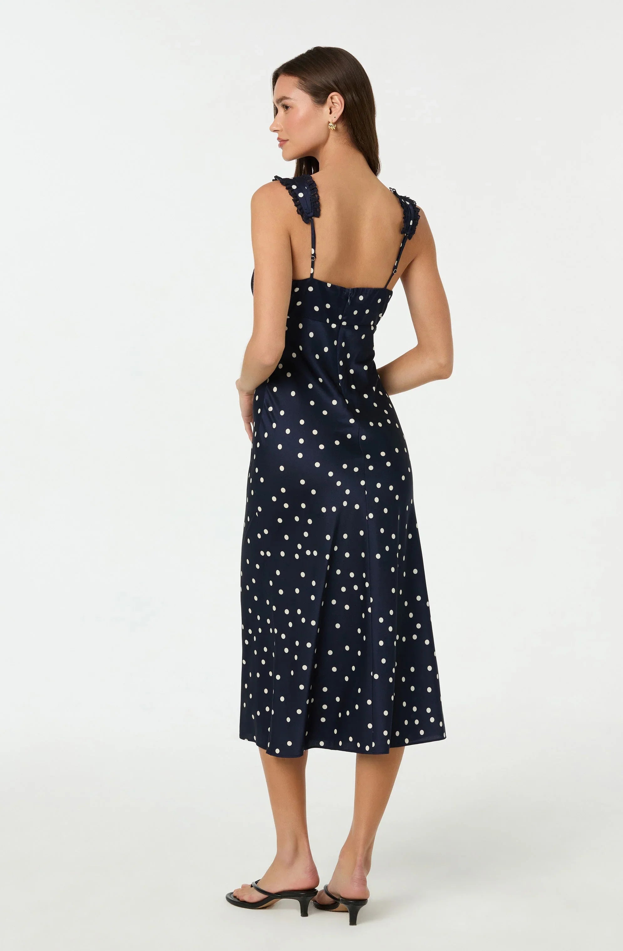 Lbruh Lace Trim Midi Slip Dress