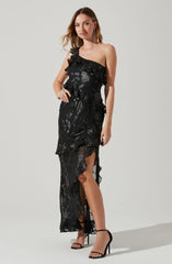 Lbruh Andrea One Shoulder Floral Maxi Dress