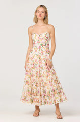 Inixyf Lianna Floral Scalloped Trim Tiered Maxi Dress