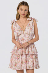 Inixyf Ainlay Floral Tiered Mini Dress