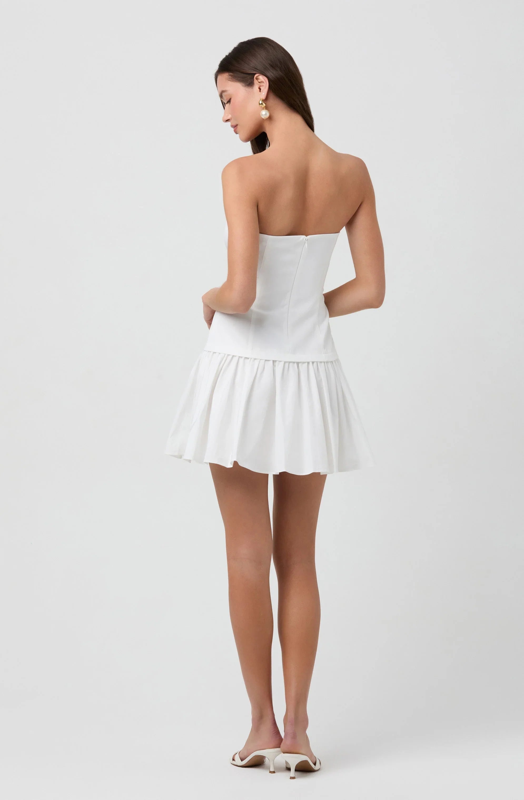 Lbruh Strapless Drop Waist Mini Dress
