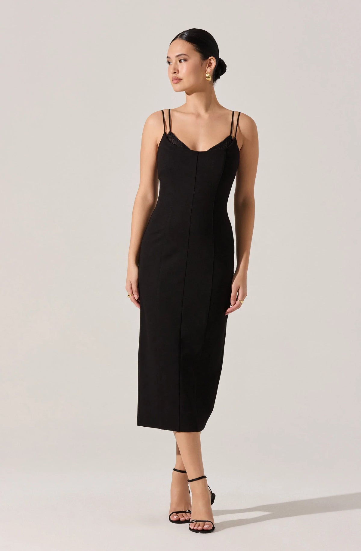 Lbruh Allura Peekaboo Lace Midi Dress