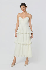 Inixyf Lupin Pleated Tiered Maxi Dress
