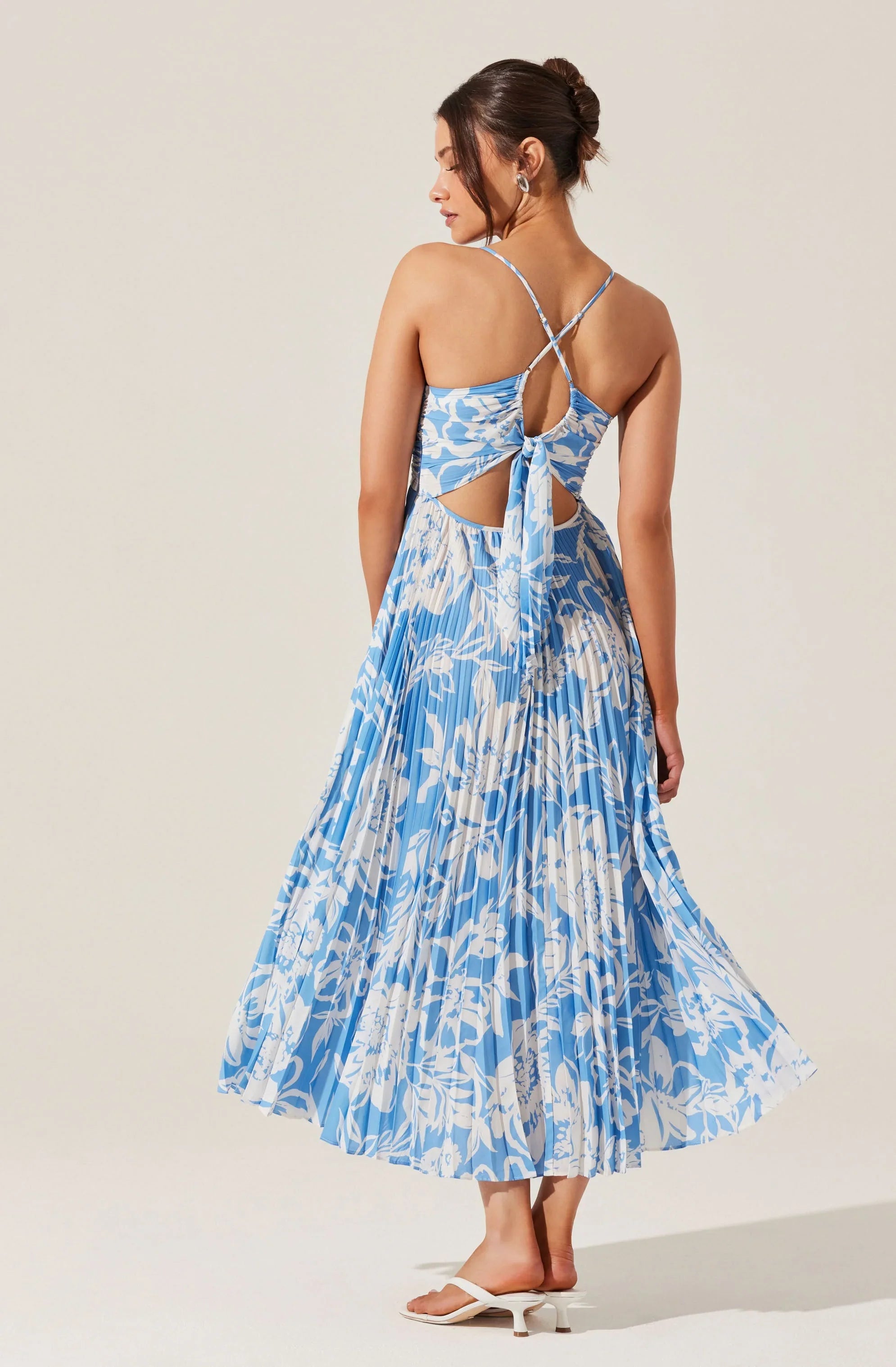 Inixyf Blythe Floral Plisse Midi Dress