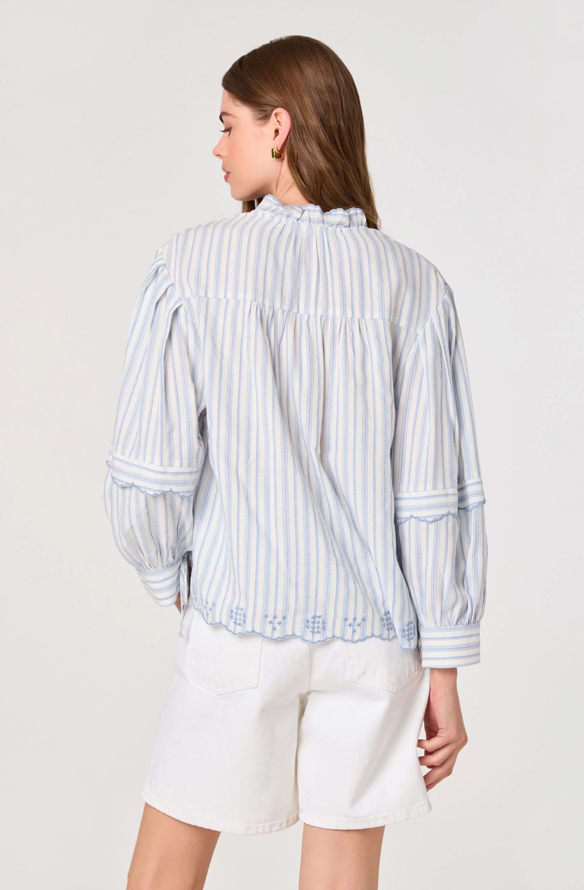 Inixyf Taliyah Striped Peasant Blouse