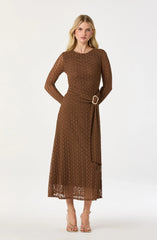 Lbruh Belted Lace Midi Dress