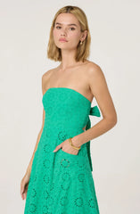 Lbruh Eyelet Strapless Midi Dress