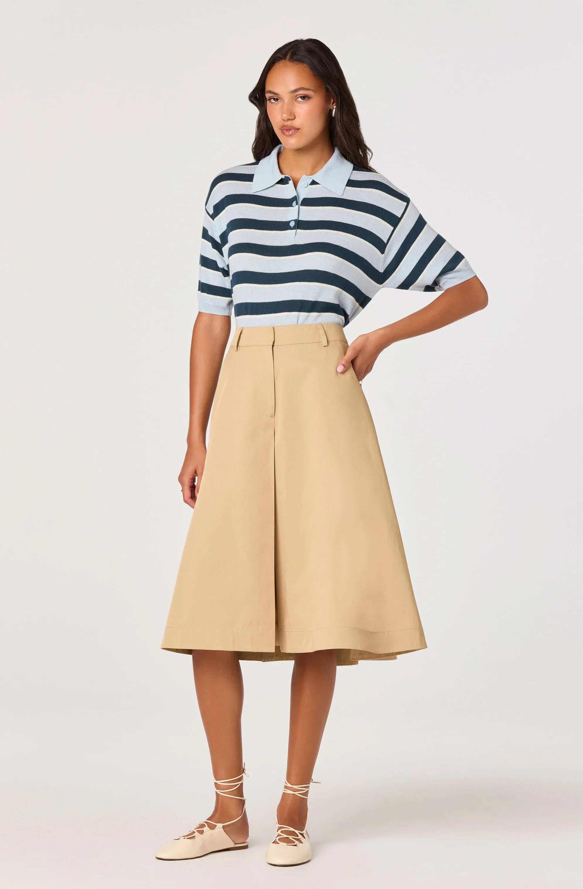 Inixyf Scottie Striped Knit Polo Sweater