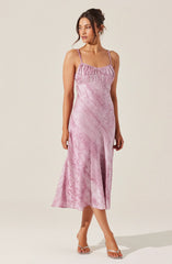 Lbruh Kaiya Floral Jacquard Satin Midi Dress