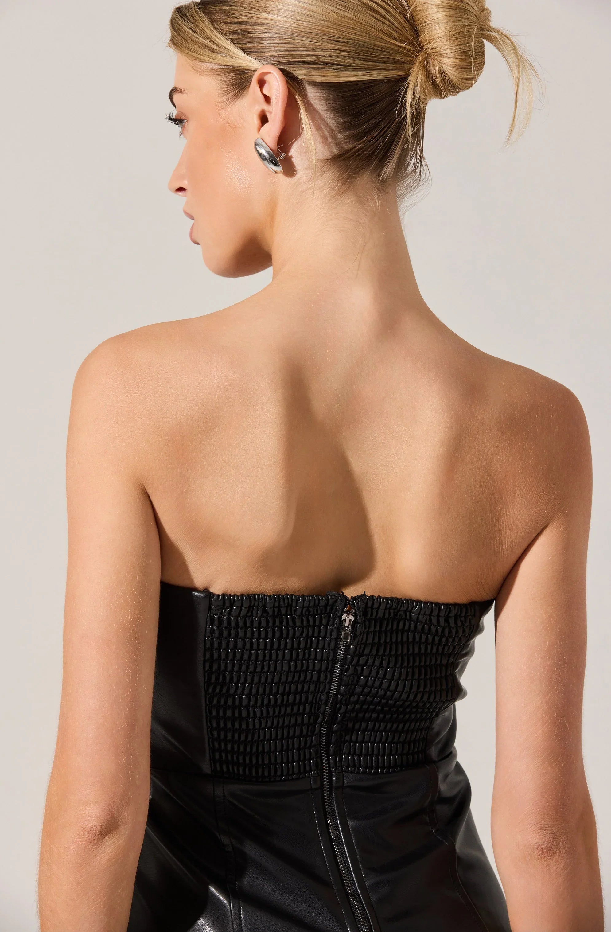 Lbruh Keyana Strapless Faux Leather Dress