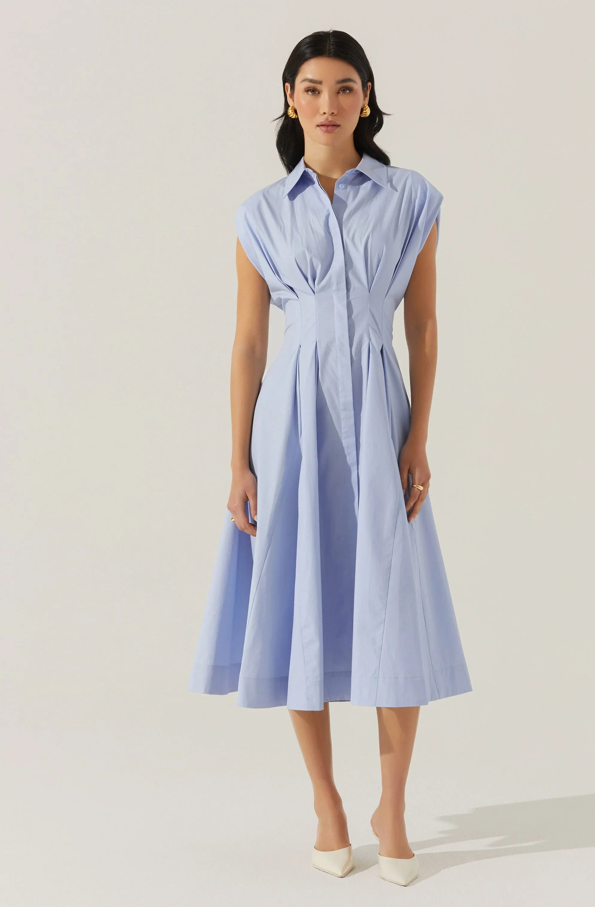 Lbruh Beckett Tapered Waist Pleated Dress