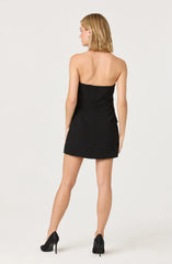 Lbruh Perah Halter Tuxedo Mini Dress