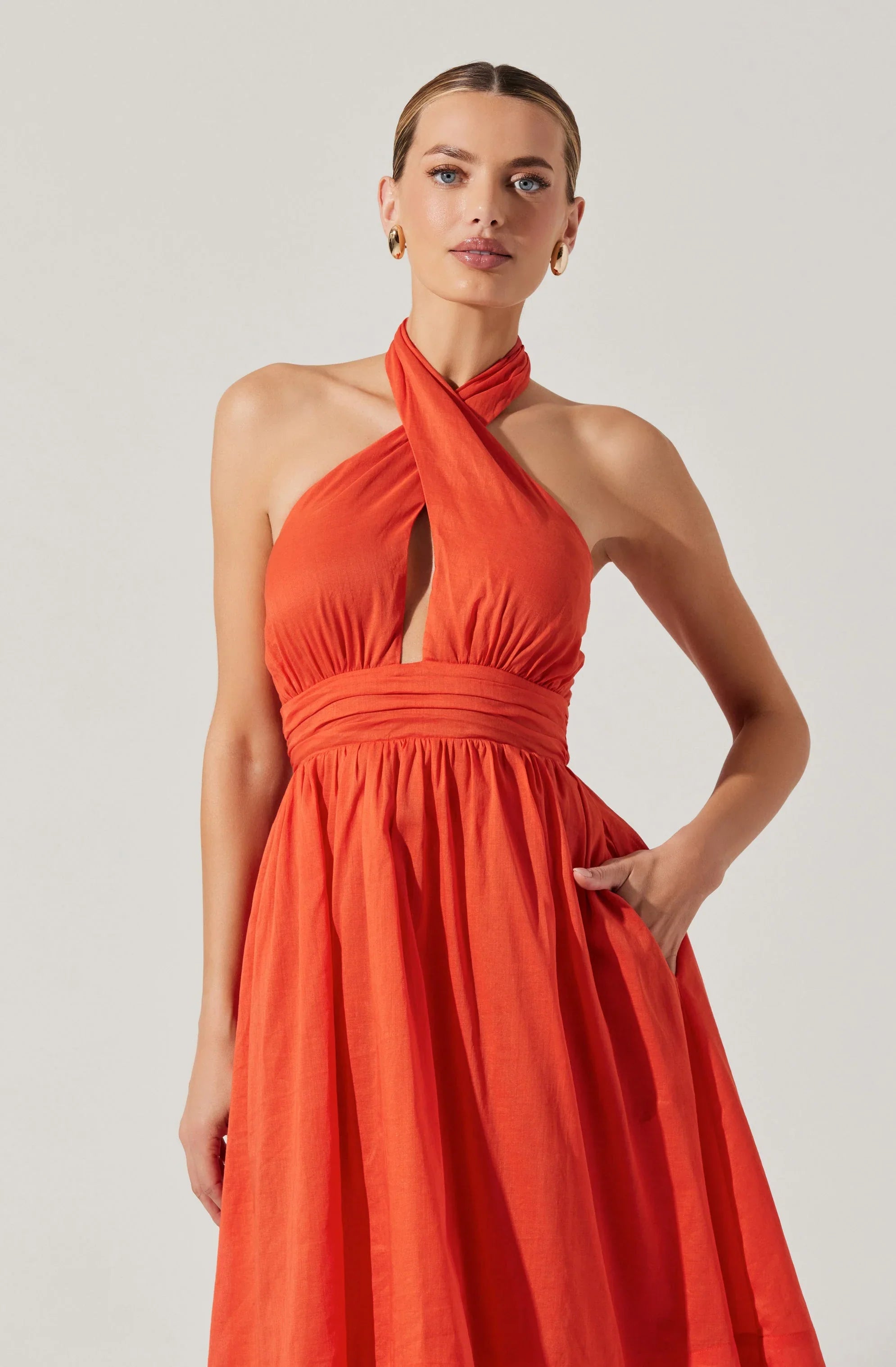 Lbruh Kalia Crossover Halter Mini Dress