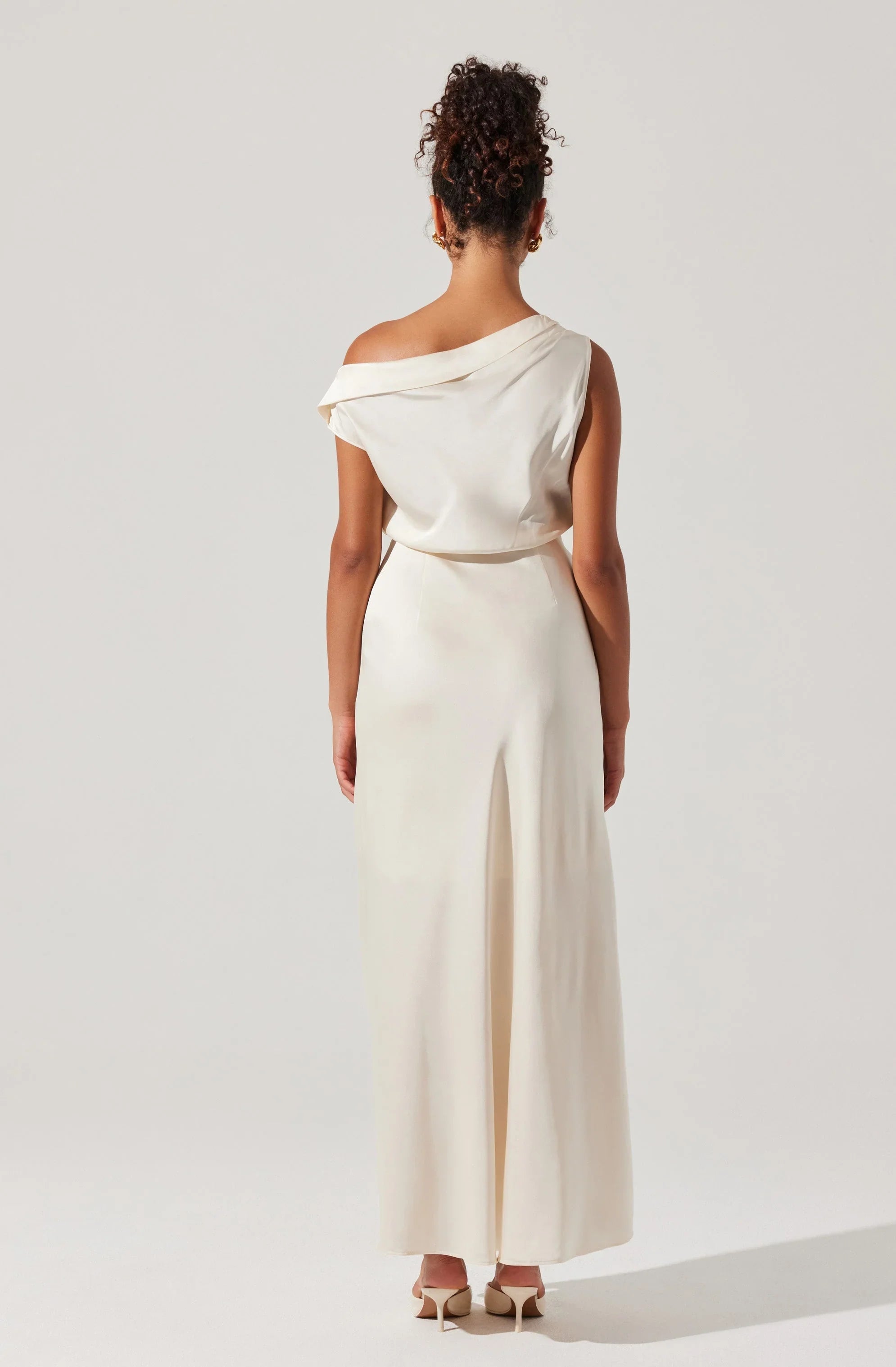 Lbruh Monroe Satin Off Shoulder Maxi Dress