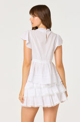Inixyf Jenny Eyelet Flutter Sleeve Top