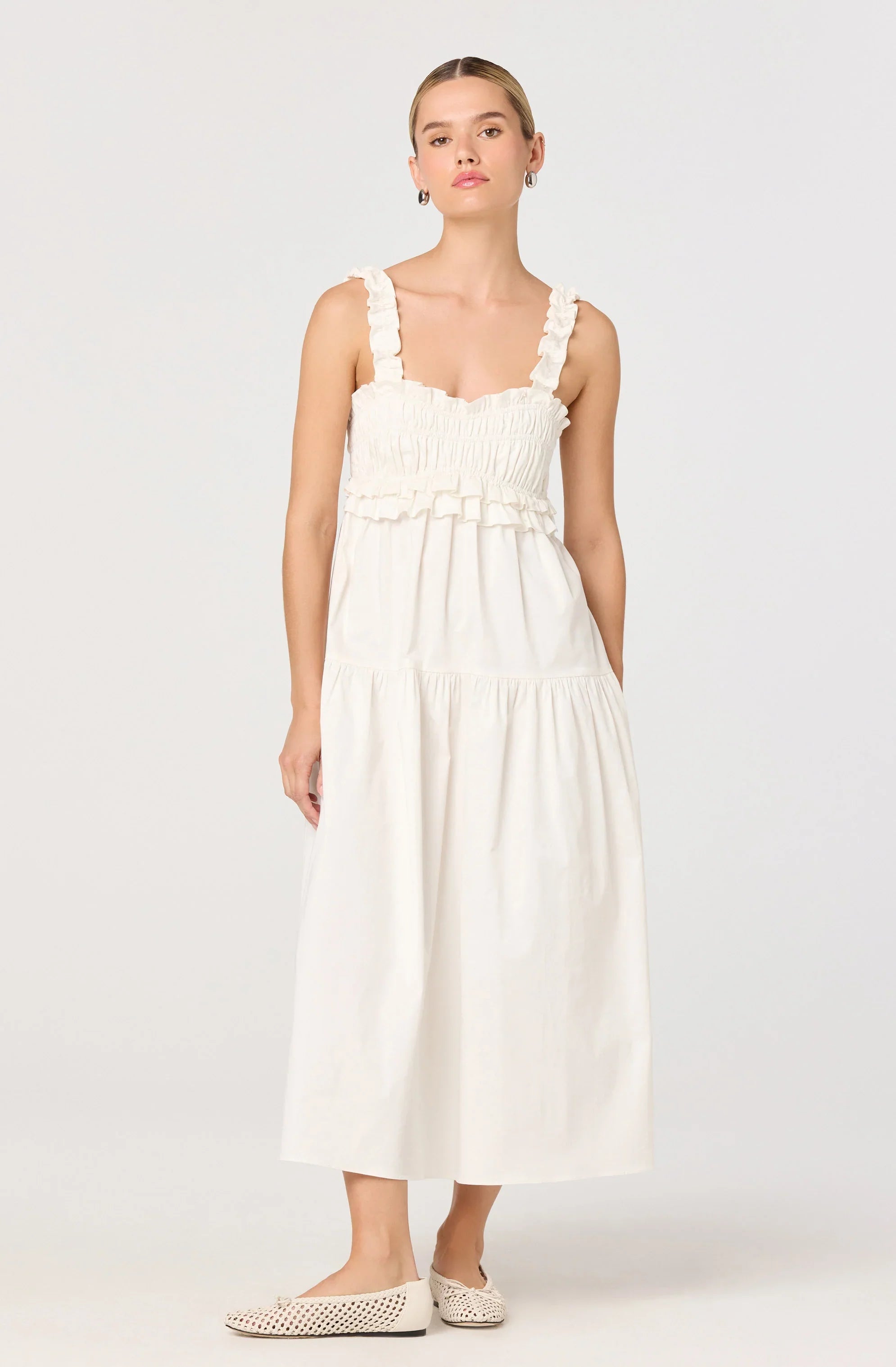 Lbruh Orenthia Ruffle-Strap Smocked Maxi Dress