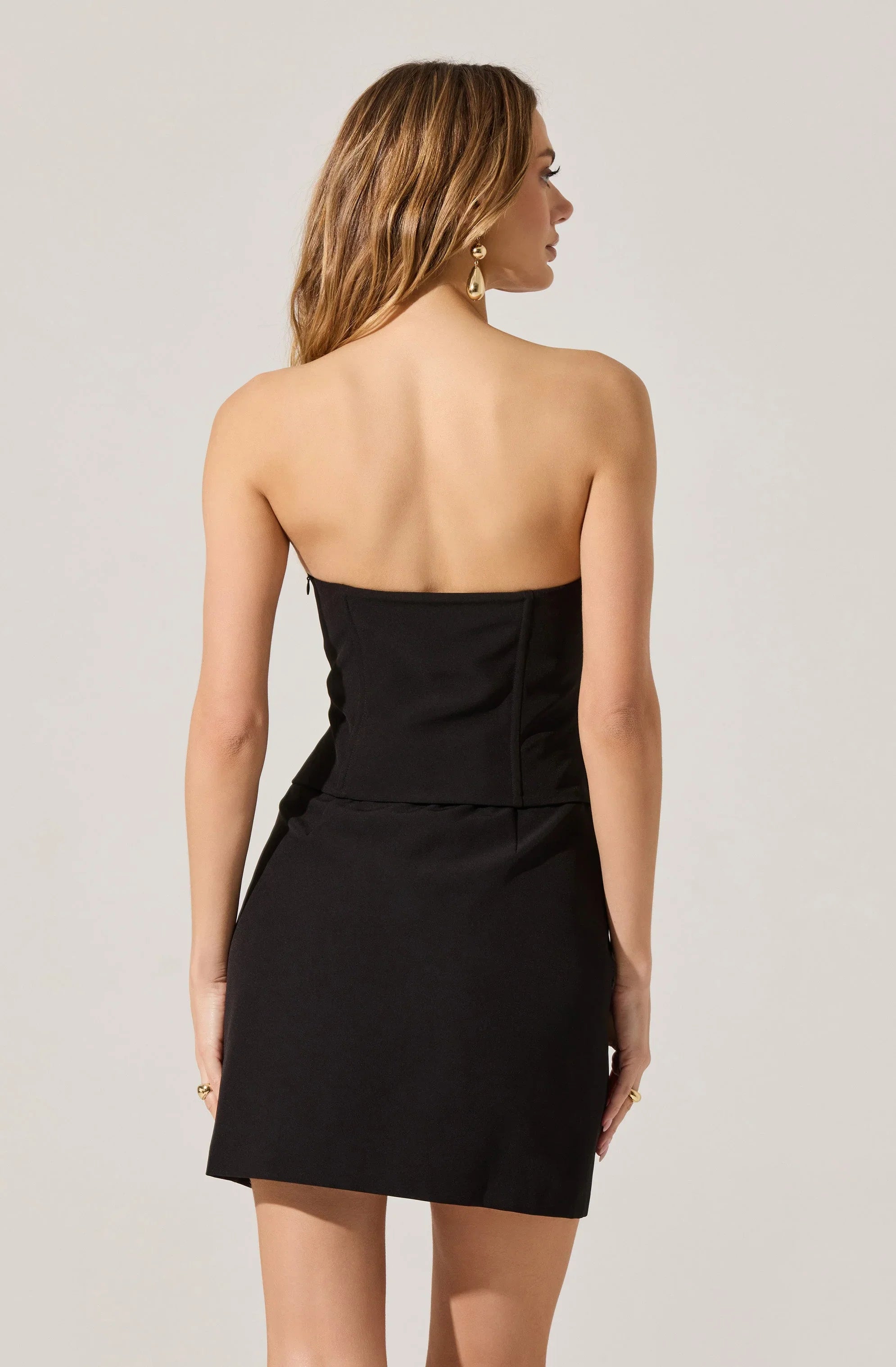 Lbruh Strapless Layered Bow Mini Dress