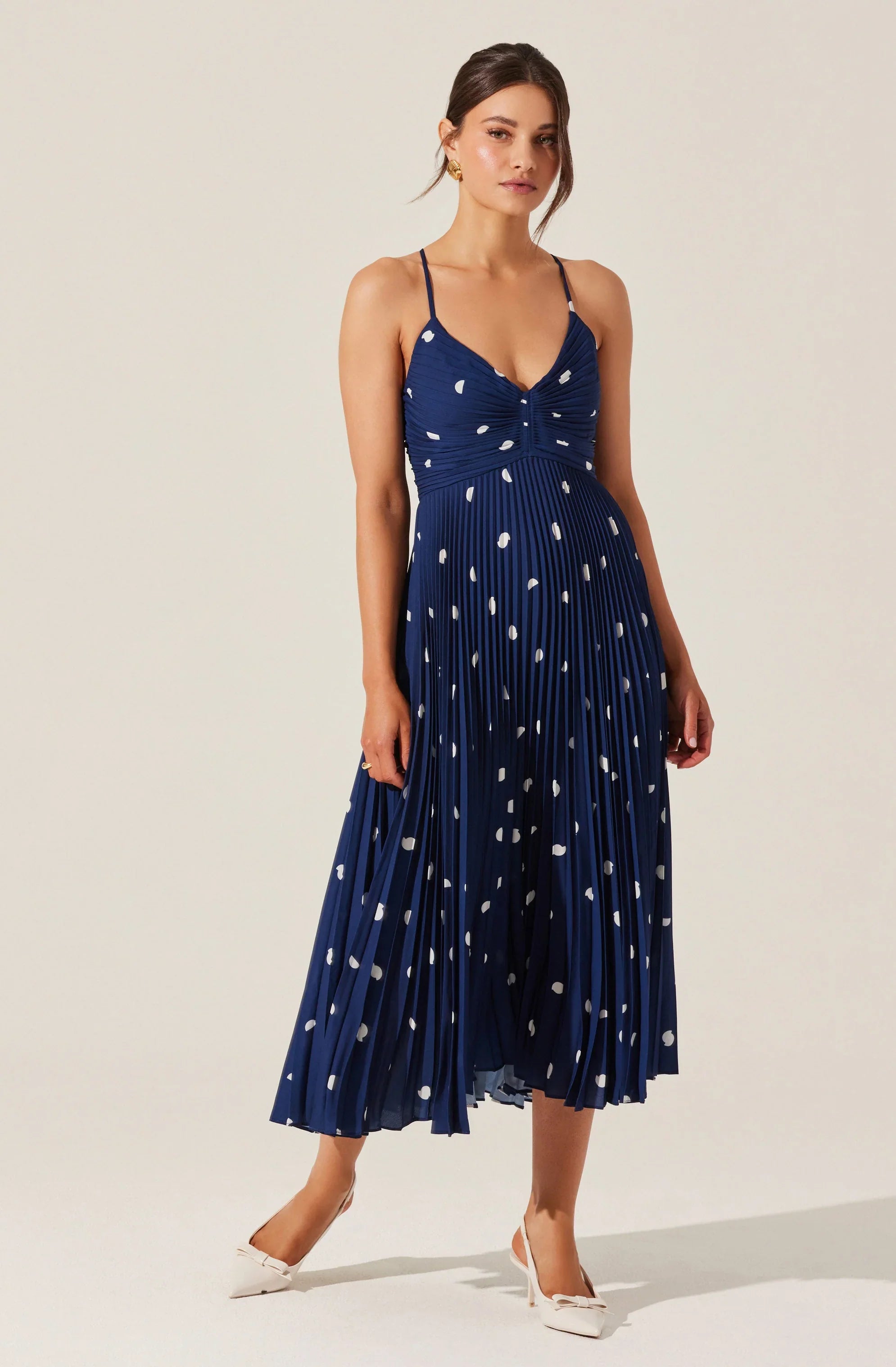 Inixyf Blythe Floral Plisse Midi Dress