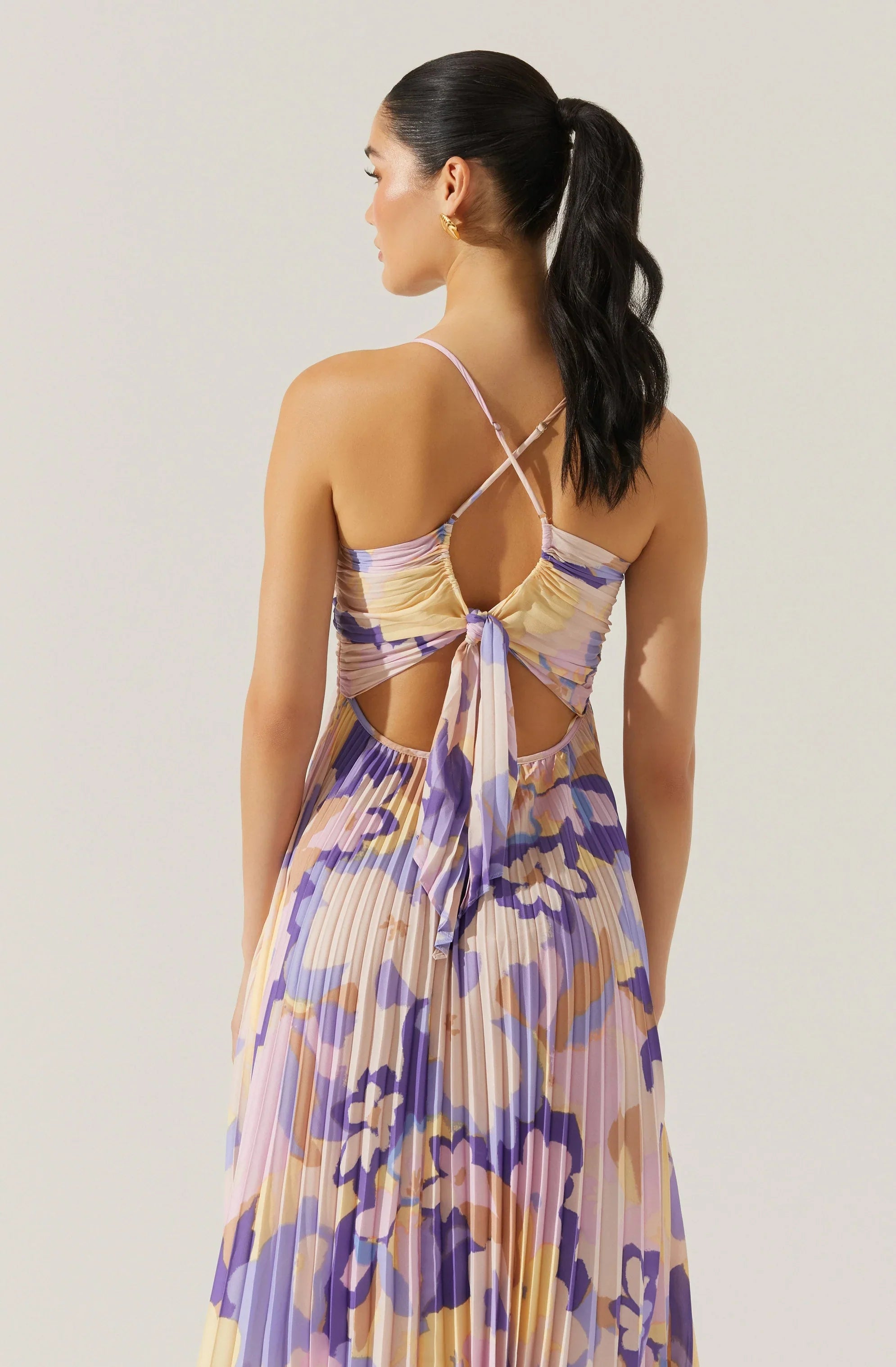 Inixyf Blythe Floral Plisse Midi Dress