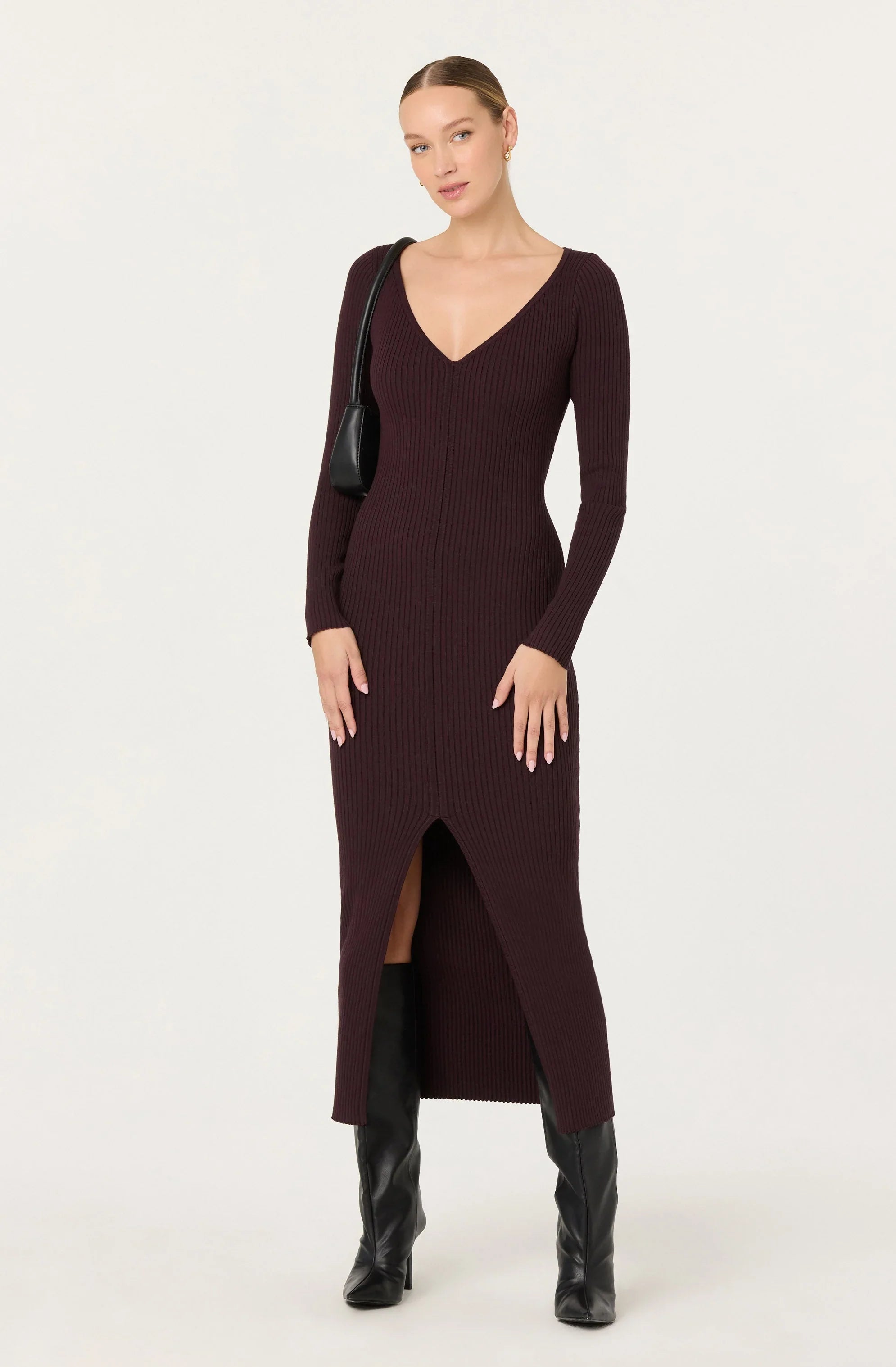 Lbruh Glenda V-neck Maxi Sweater Dress