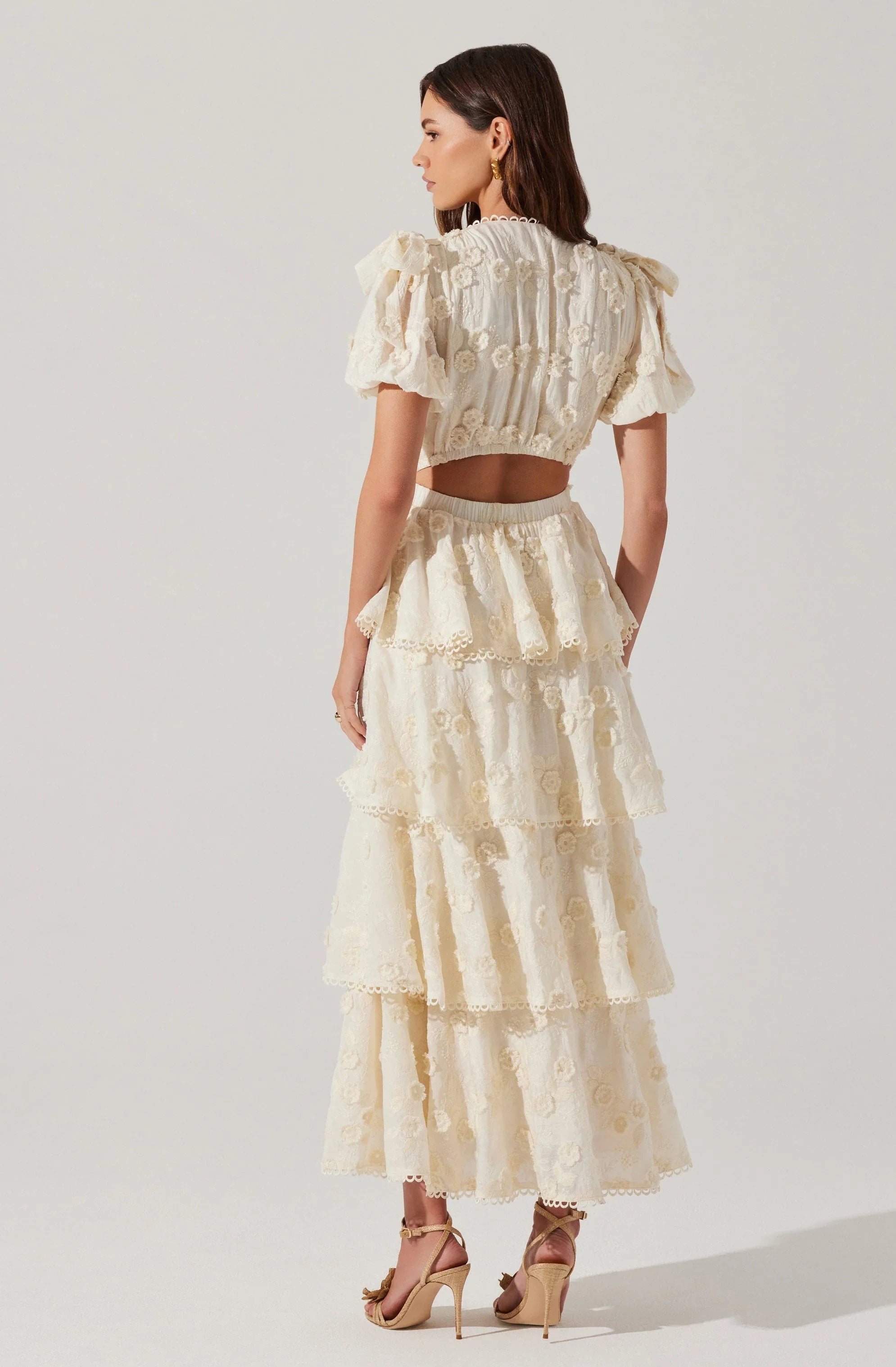 Lbruh Arianell Embroidered Floral Tiered Dress