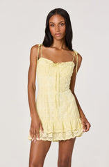 Inixyf Kelley Eyelet Tie-Strap Mini Dress