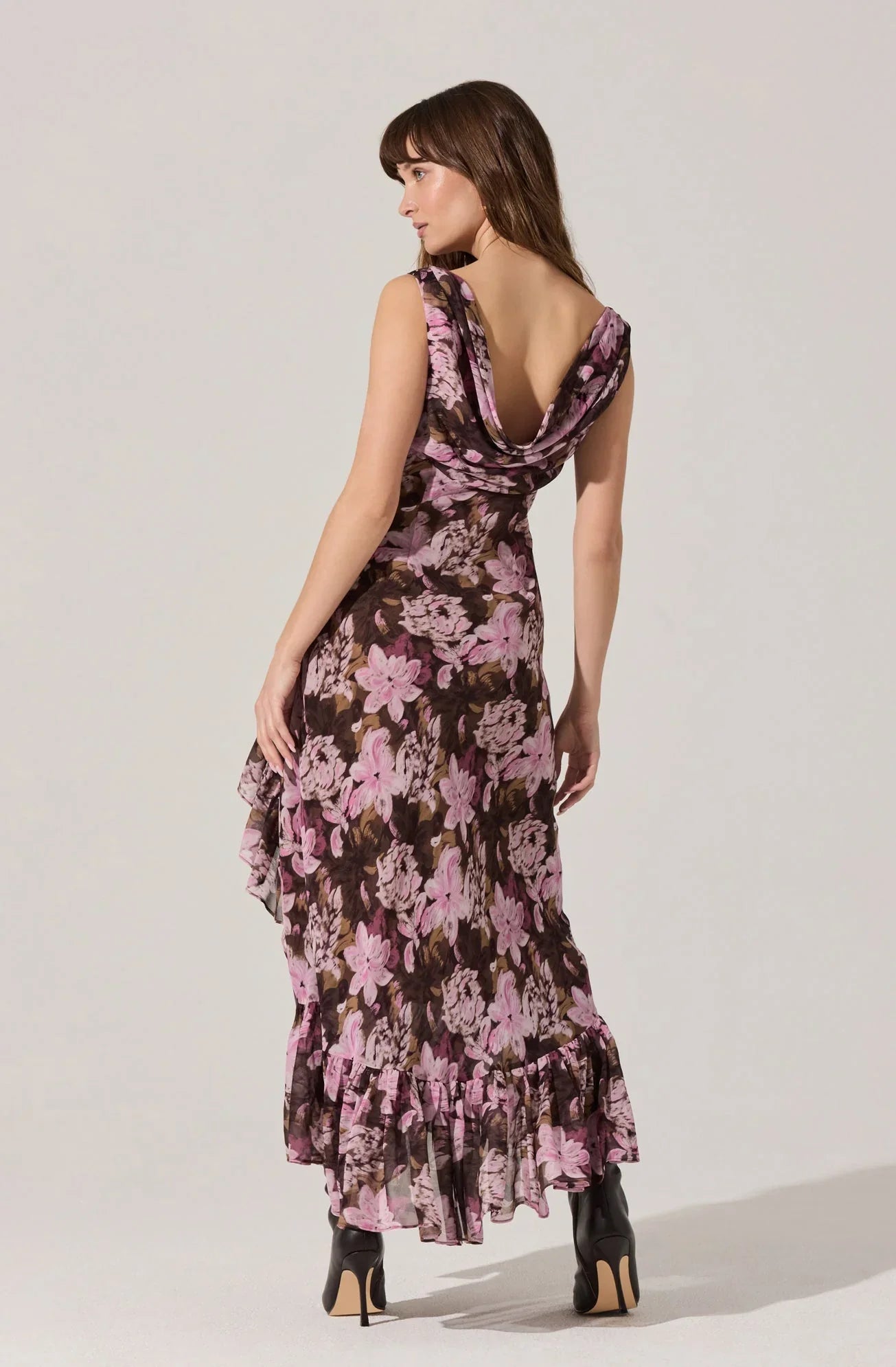Lbruh Cecilia Floral Cowl Neck Maxi Dress