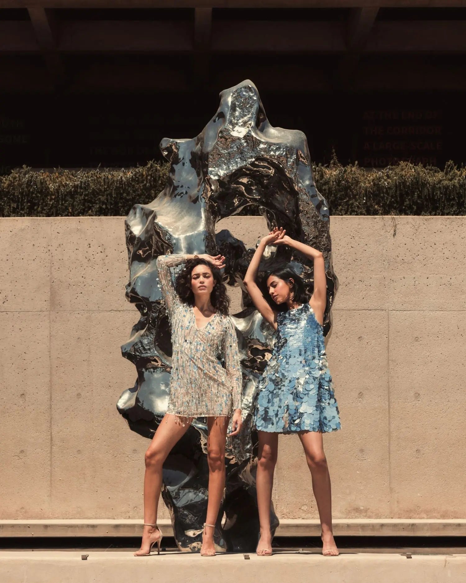 Silver Paillette Sequin Sleeveless Mini Dress