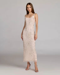 Pink Beaded Bow Embellished Midi Dress