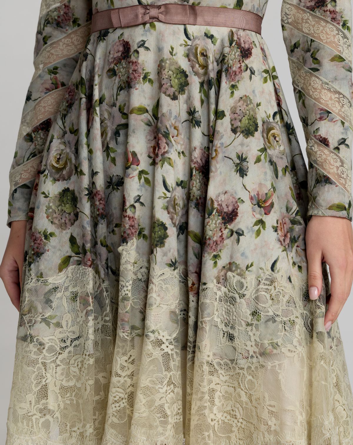 Multicolor Floral Long Sleeve Cotton Mini Dress